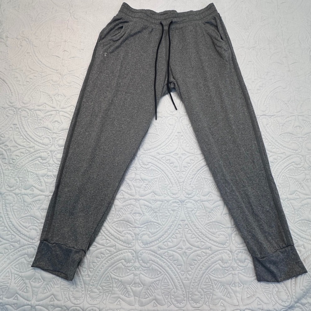Under Armour Mens HeatGear Loose Joggers Gray Drawstring Sweatpants Medium